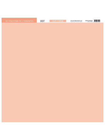 Papier Uni - Duo corail  - Collection "Farandole" - Florilèges