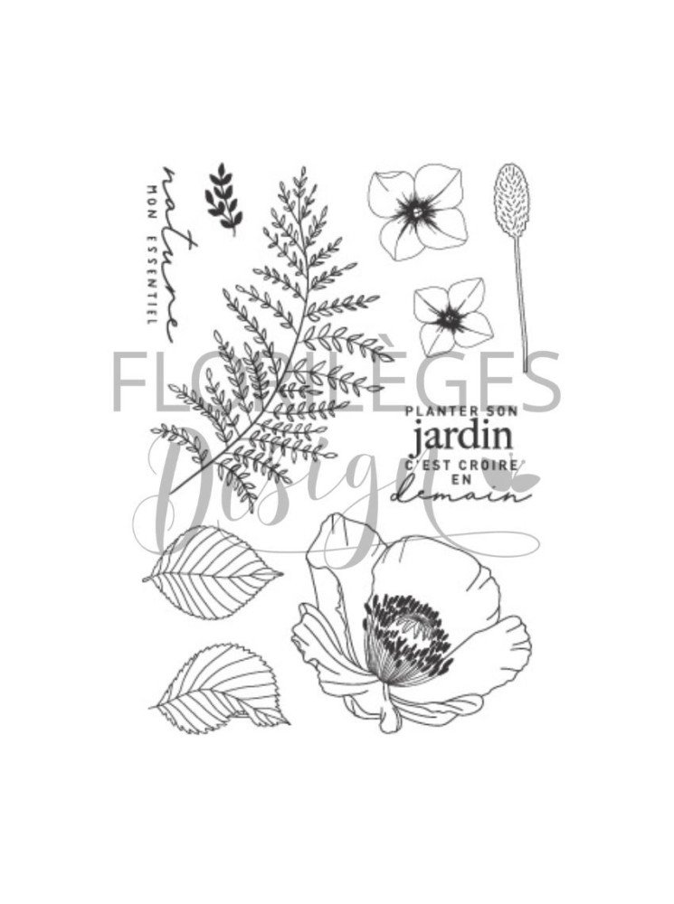 Planter son jardin - tampon clear - Collection "Farandole - Florilèges