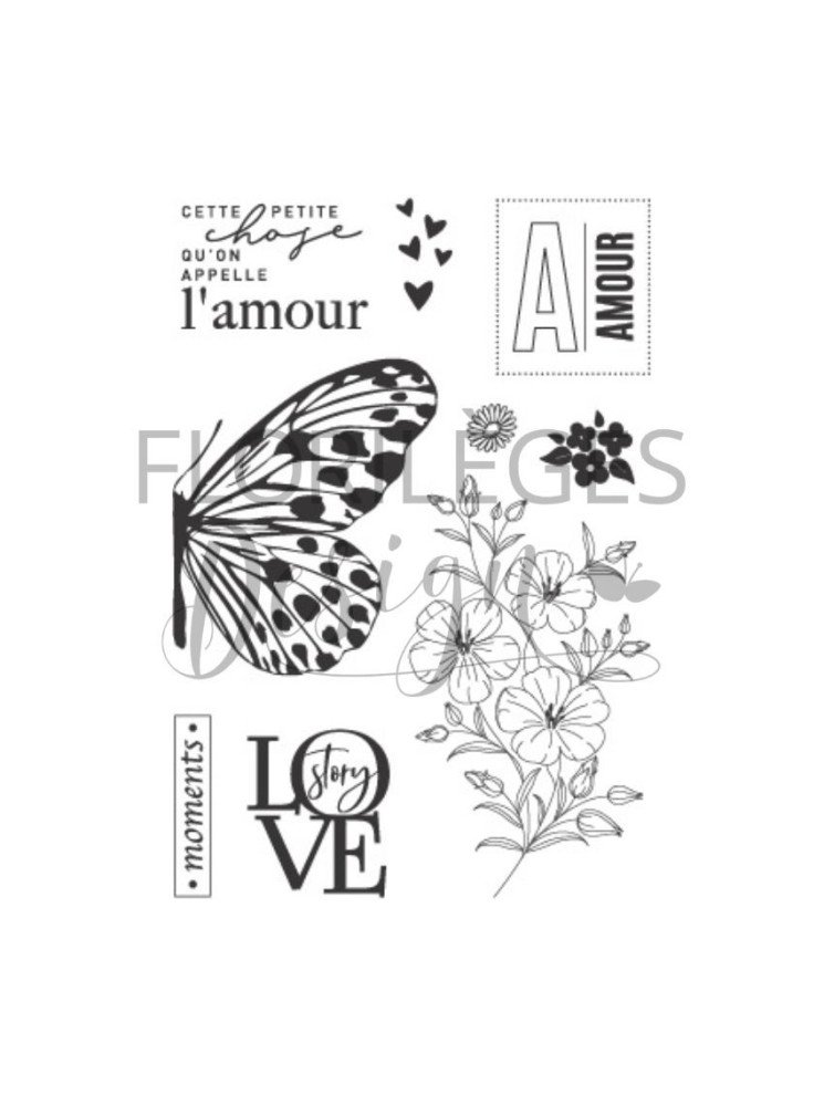 Grand papillon - tampon clear - Collection "Farandole - Florilèges