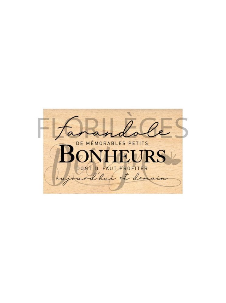 Farandole de petits bonheurs - tampon bois - Collection "Farandole" - florilèges
