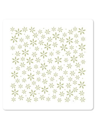 Stencil : Fond fleuri -...