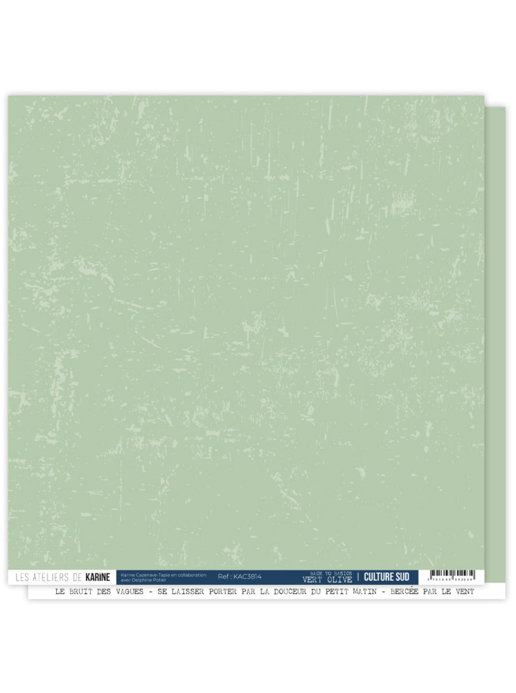 Back to Basics - Vert Olive - Collection "Culture Sud" - Les Ateliers de Karine