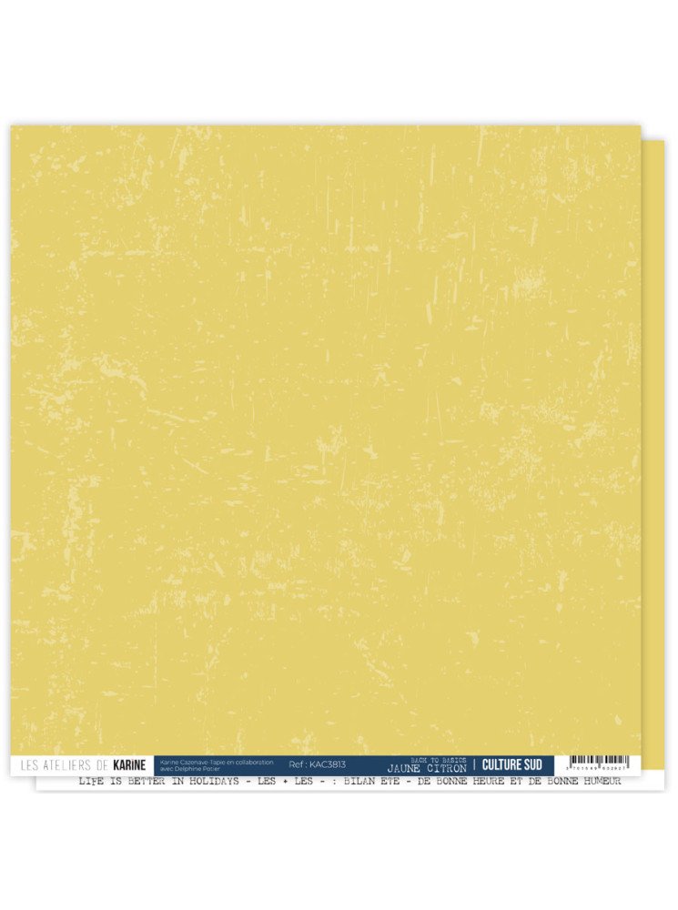 Back to Basics - Jaune citron - Collection "Culture Sud" - Les Ateliers de Karine