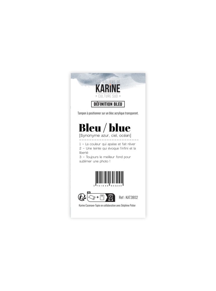 Définition bleu - Tampon clear - Collection "Culture Sud" - Les Ateliers de Karine