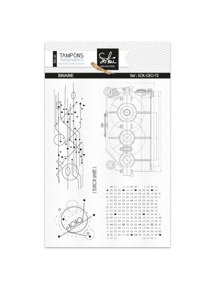Binaire - Collection "Géométrie" - Tampon clear - Sokai