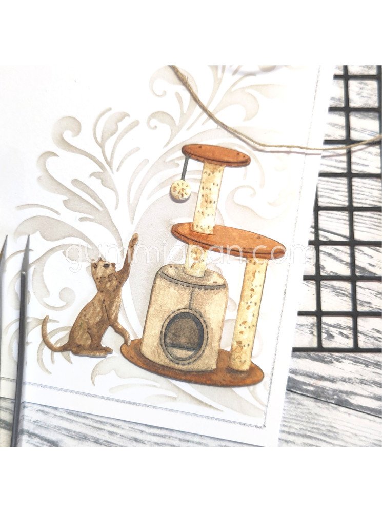 Chat et arbre à chat - Dies - Gummiapan