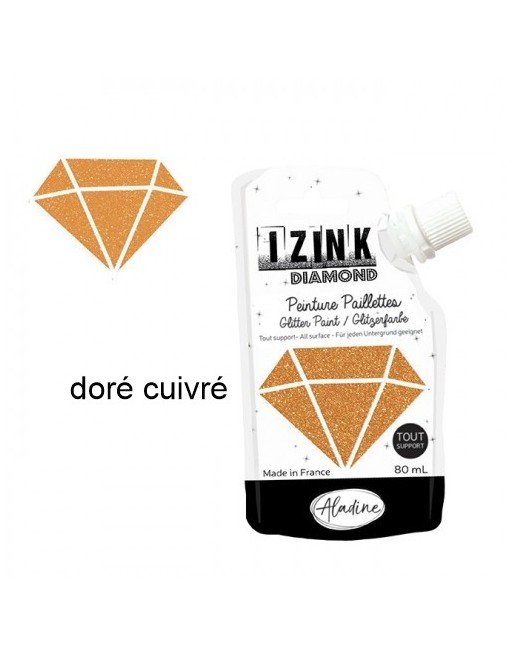 Izink Diamond - Peinture paillettes - Doré cuivré - Aladine