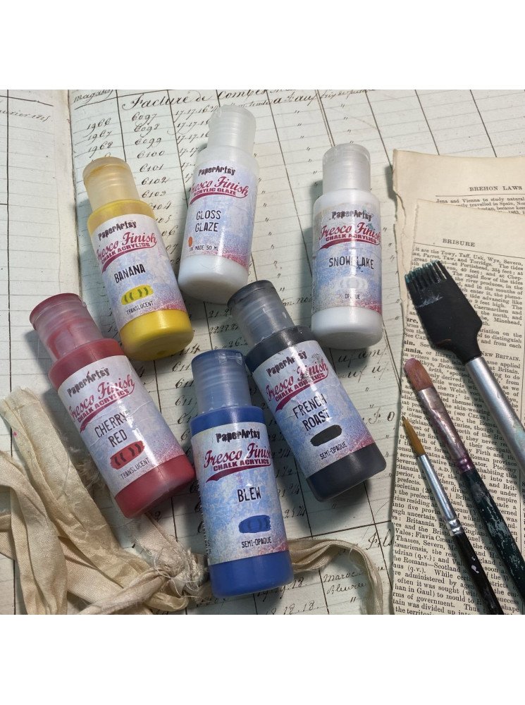Kit peinture acrylique - Botanical Basics - Collection Fresco Finish - PaperArtsy
