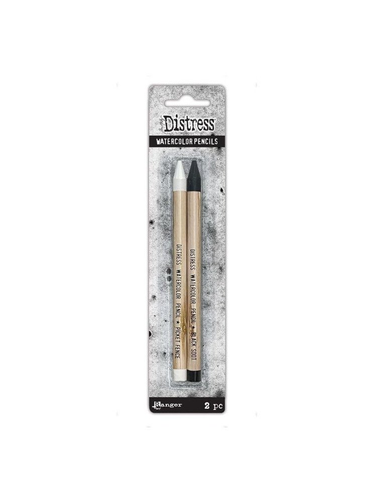 Distress Watercolor Pencils - Blanc et noir - Ranger