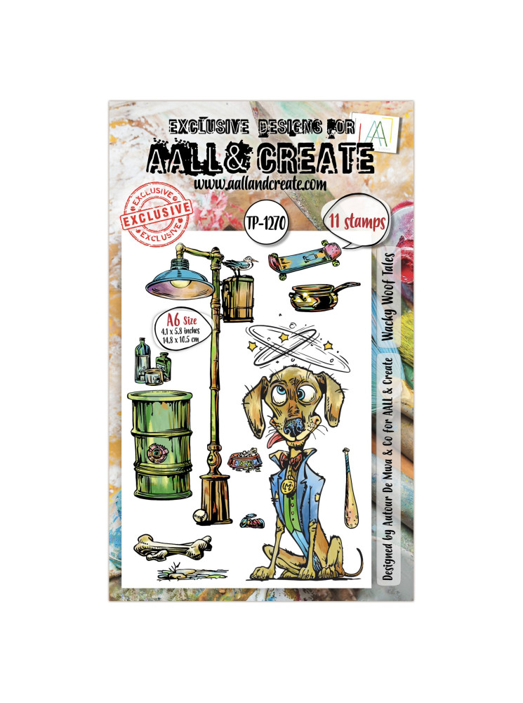 Tampon clear N° 1270 : Wacky Woof Tales - Collection "Streetwise Snouts" - Aall & Create