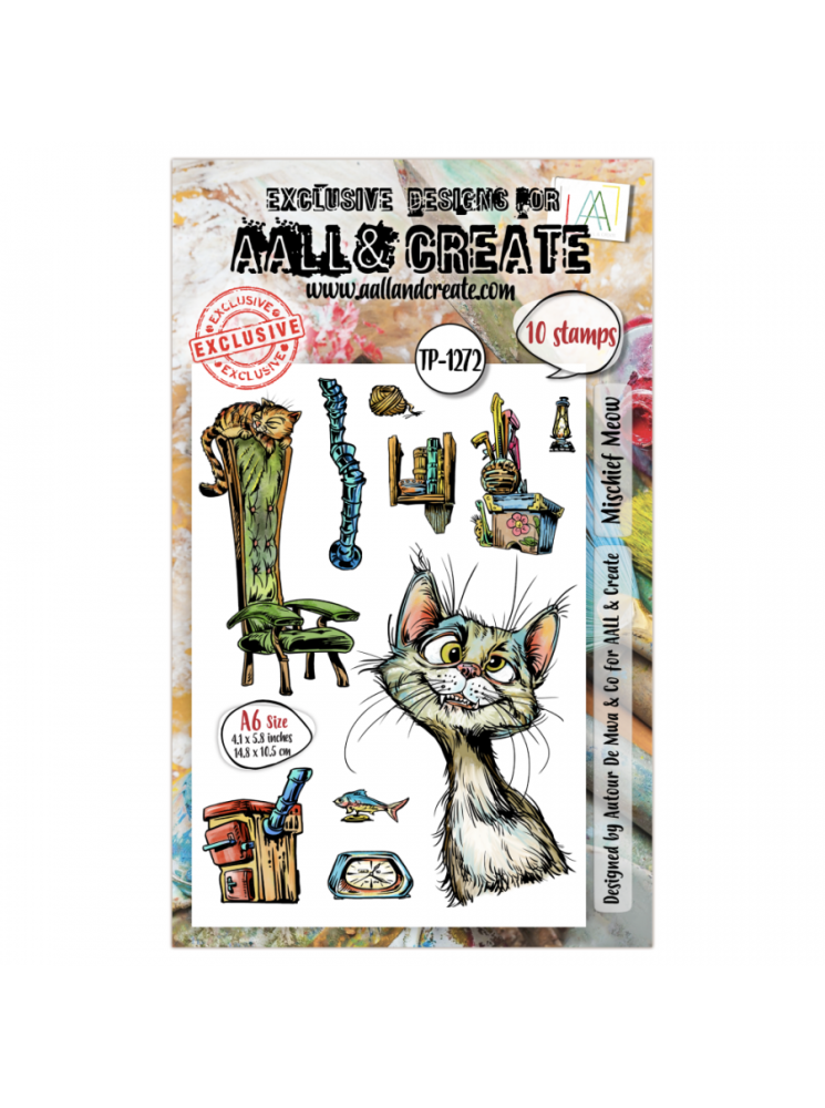 Tampon clear N° 1272 : Mischief Meow - Collection "Streetwise Snouts" - Aall & Create