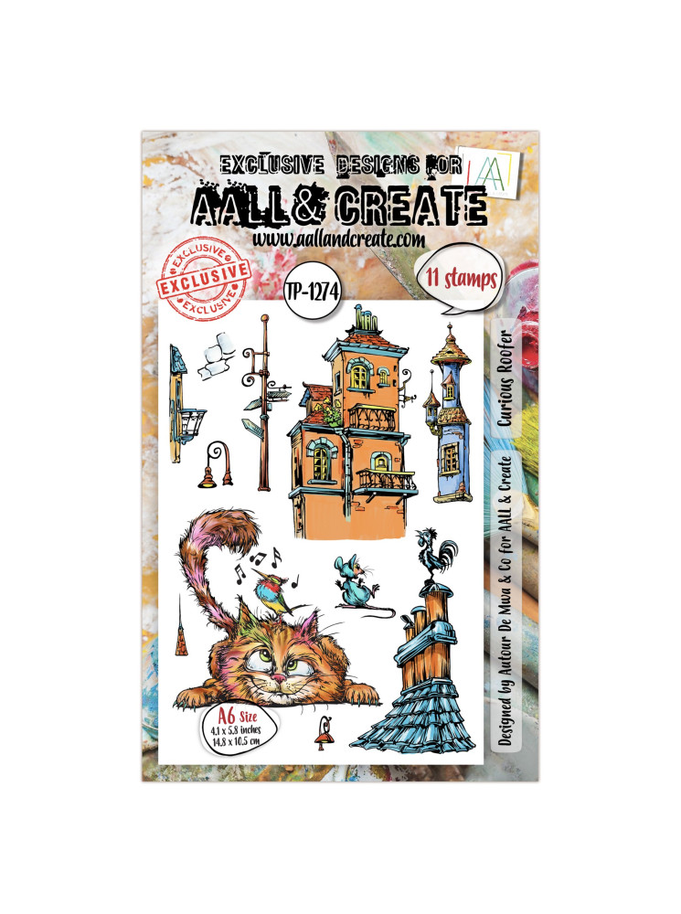 Tampon clear N° 1274 : Curious Roofer - Collection "Streetwise Snouts" - Aall & Create