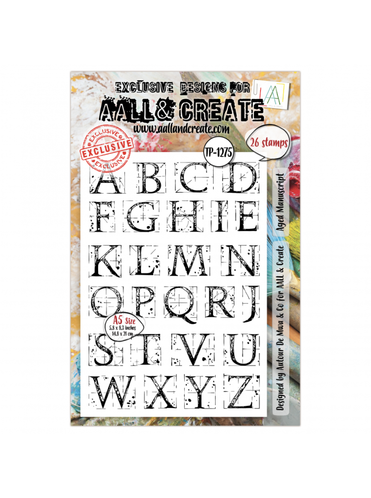 Tampon Clear N° 1275 : Aged Manuscrit - Collection "Vocabulary Blend" - Aall & Create