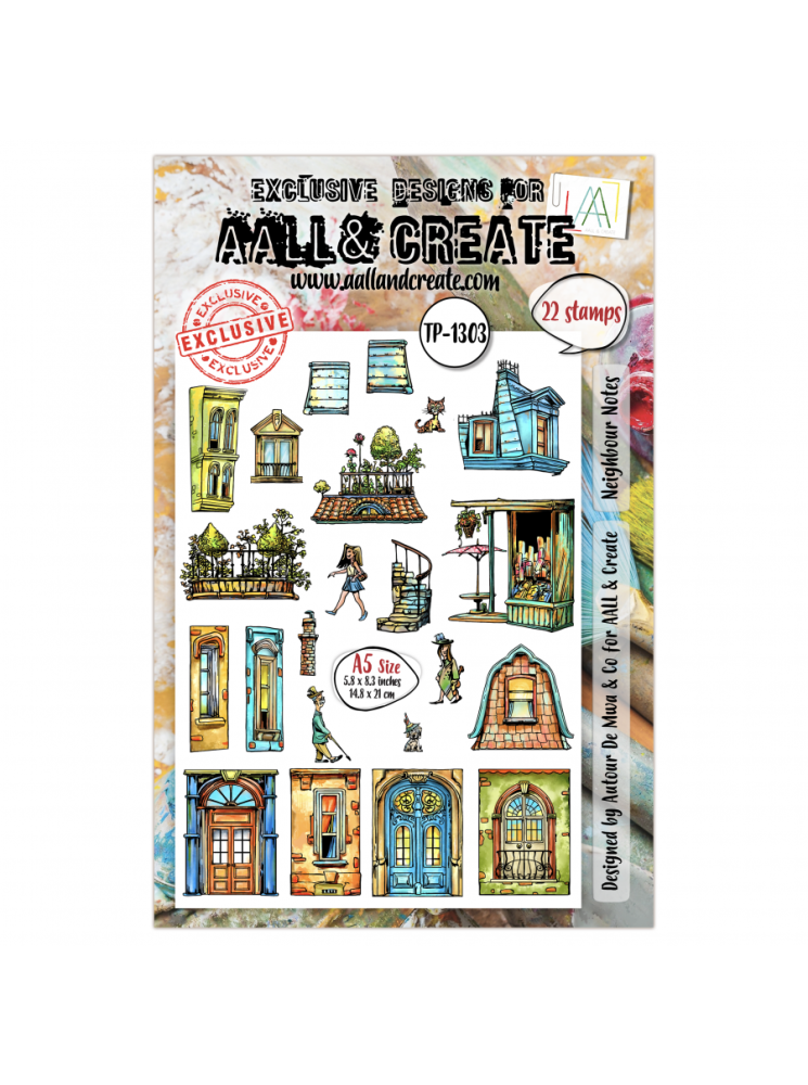 Tampon Clear N° 1303 : Neighbour Notes - Collection "AALLtropolis" - Aall & Creates