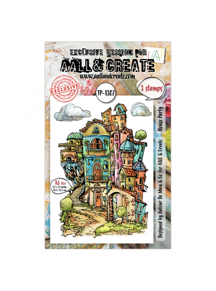 Tampon Clear N° 1307 : House Party - Collection "AALLtropolis" - Aall & Creates