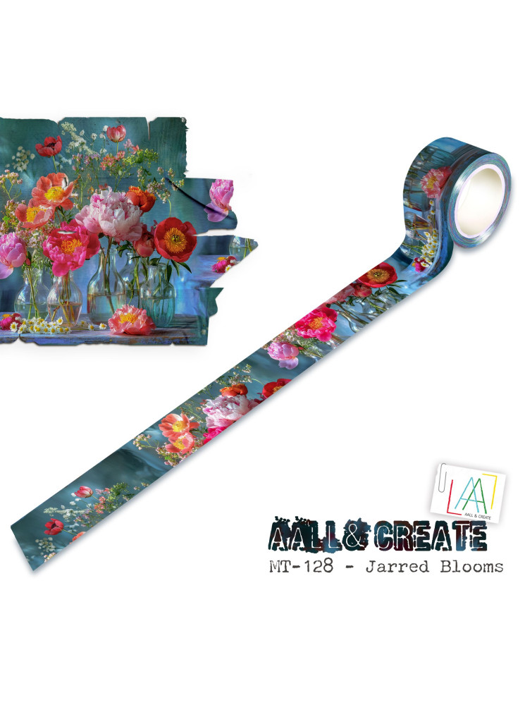 Washi Tape N° 128 - Jarred Blooms - Collection "Layer-It-Up" - Aall & Create