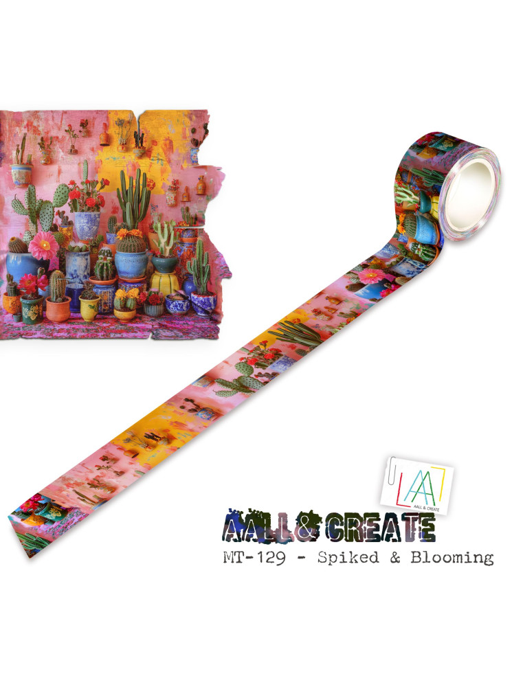 Washi Tape N° 129 - Spiked & Blooming - Collection "Layer-It-Up" - Aall & Create