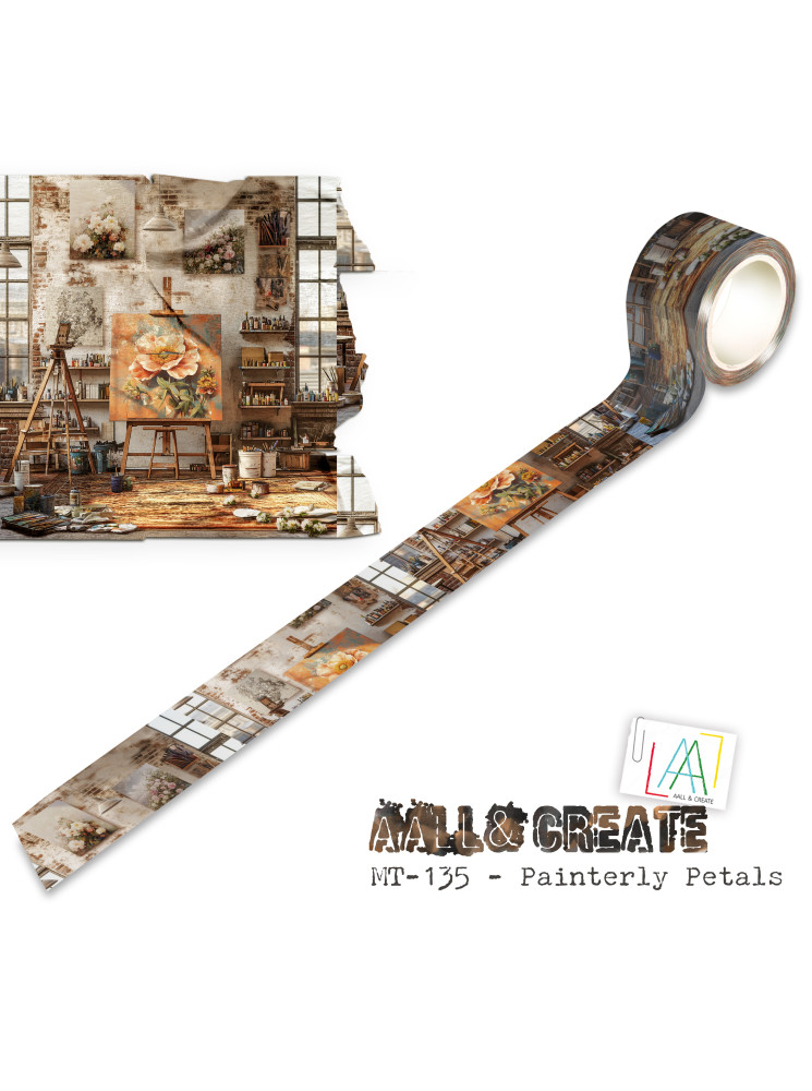 Washi Tape N° 135 - Painterly Petals - Collection "Layer-It-Up" - Aall & Create