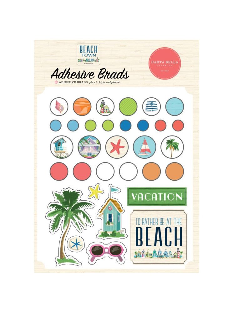 Adhésive Brads - Collection "Beach Town" - Carta Bella