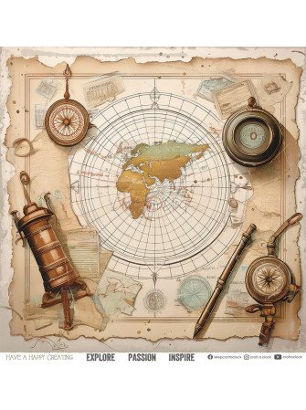 Pack papiers 20 x 20 cm - Collection "Summer Adventures"  - Craft O'Clock