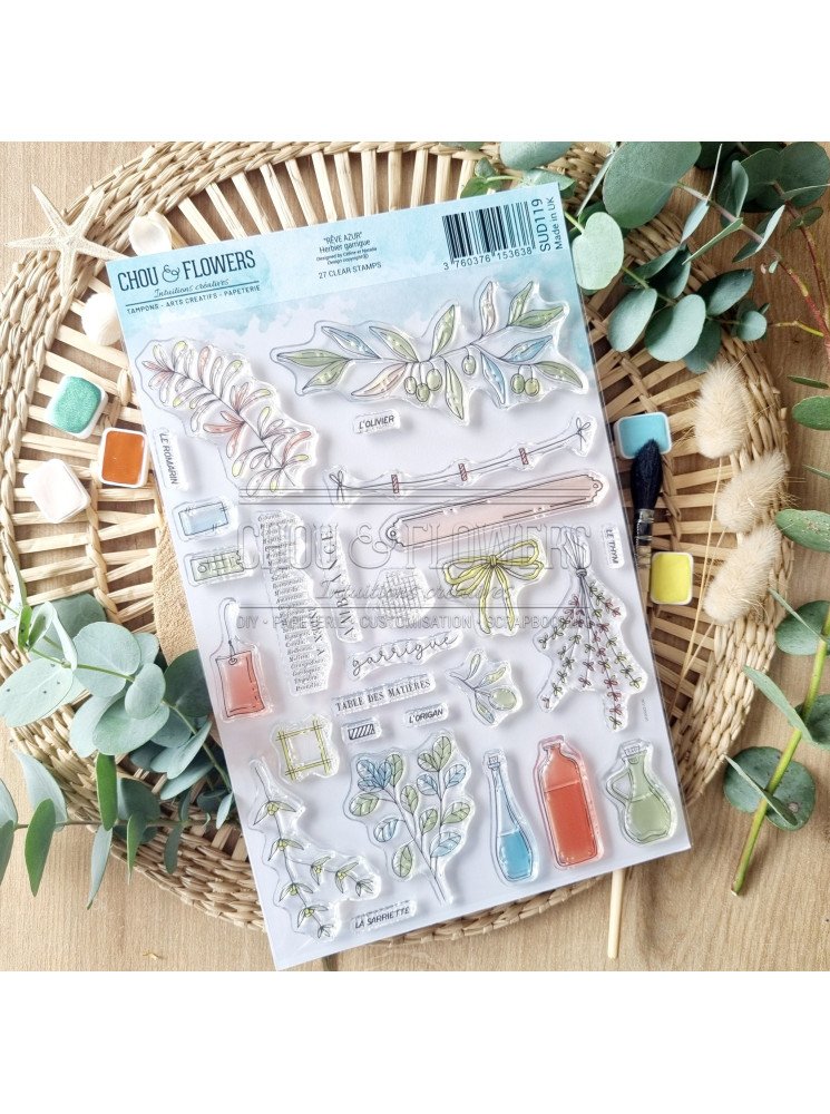Tampon Clear - Herbier garrigue - Collection "Rêve Azur" - Chou & Flowers