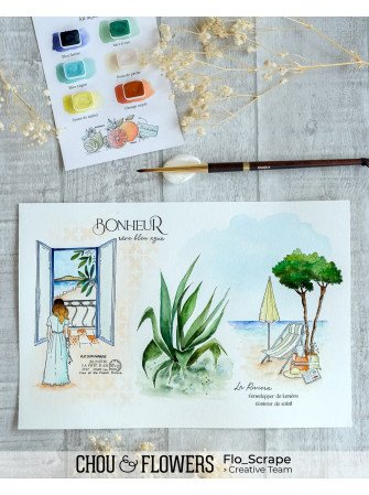 Tampon Clear - Vue sur paradis - Collection "Rêve Azur" - Chou & Flowers