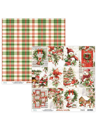 Pack papiers 20 x 20 cm- Collection "Holly Jolly" - Mintay