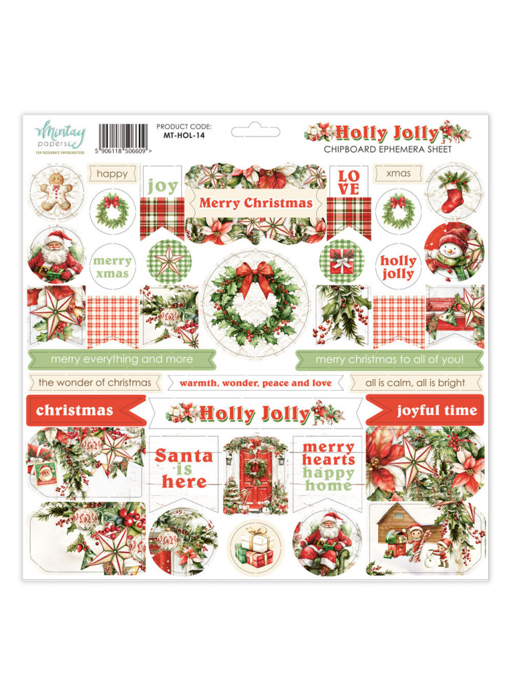 Chipboard  -  Collection "Holly Jolly" - Mintay