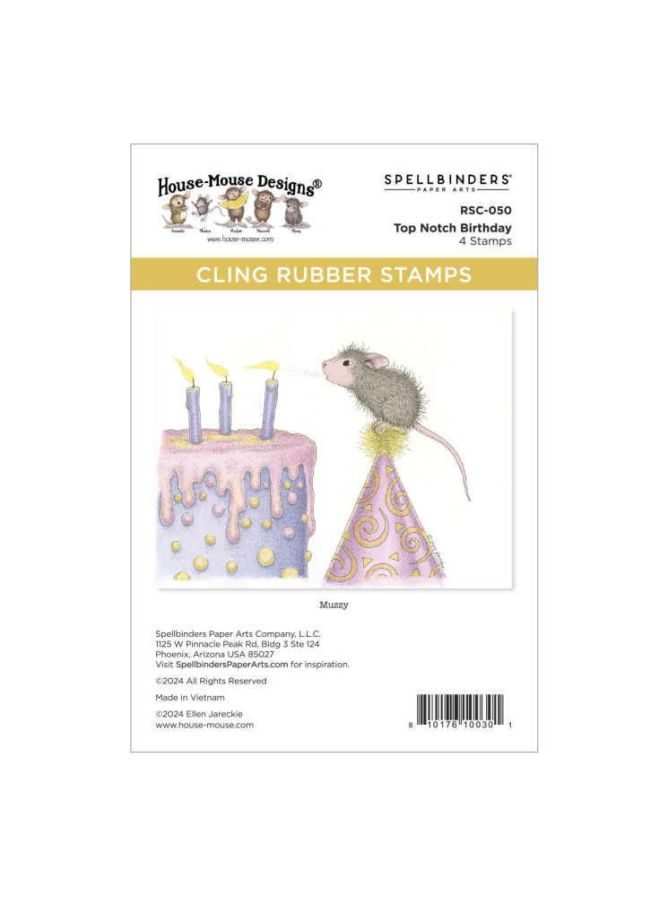 Tampon cling - Top Notch Birthday - Collection "House-Mouse" - Spellbinders
