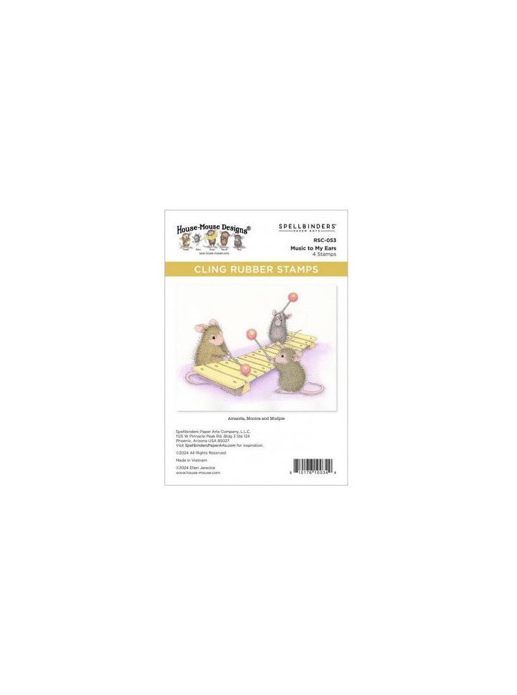 Tampon cling - Music to My Ears - Collection "House-Mouse" - Spellbinders