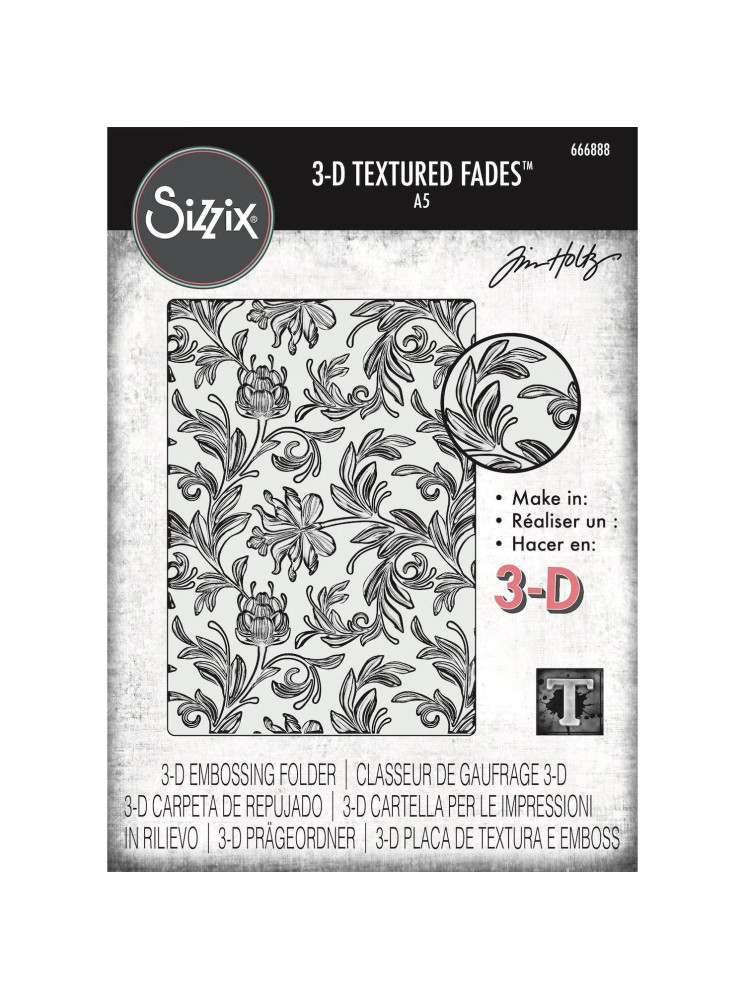 Plaque d'embossage 3D - A5 - Botanique Large - Sizzix