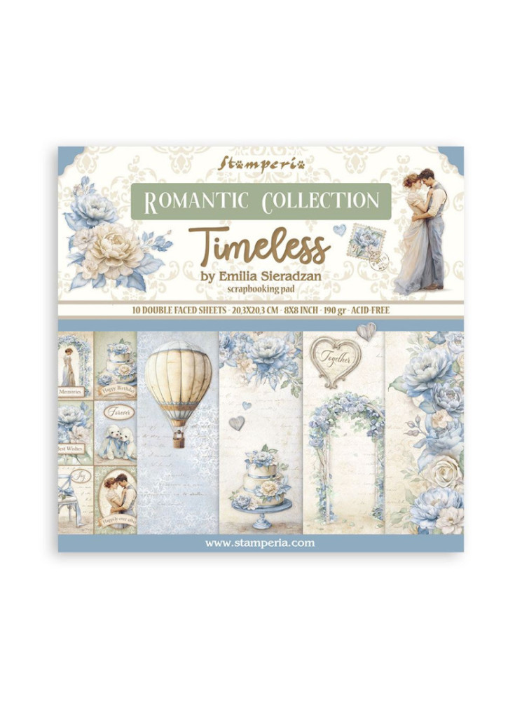Pack papiers 20 x 20 cm - Collection "Timeless" - Stamperia