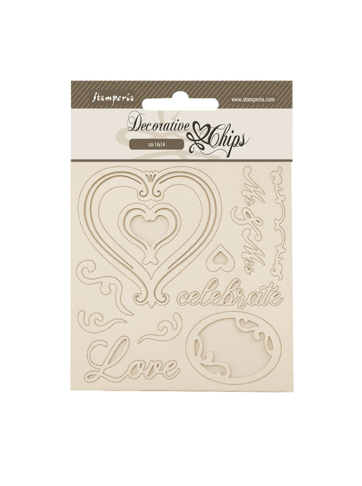 Coeurs - Collection "Timeless" - Décorative Chips - Stamperia