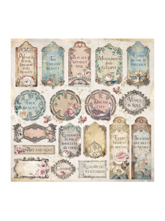Pack papiers 20 x 20 cm  - Collection "Venice City of Art" - Stamperia