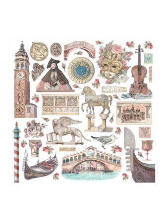 Pack papiers 20 x 20 cm  - Collection "Venice City of Art" - Stamperia