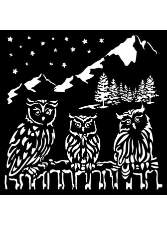 Owl's - Stencils - Collection "The Owl's House" - Stamperia