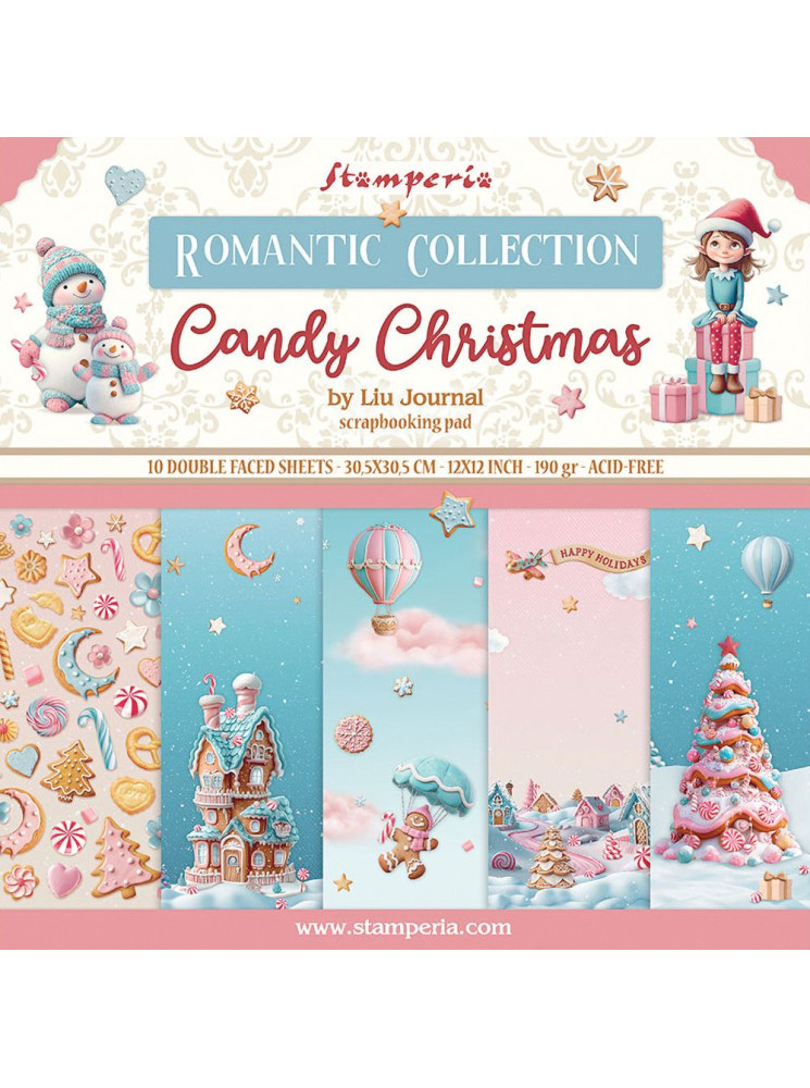 Pack papiers - Collection "Candy Christmas" - Stamperia