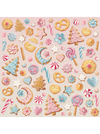 Pack papiers 20 x 20 cm - Collection "Candy Christmas" - Stamperia