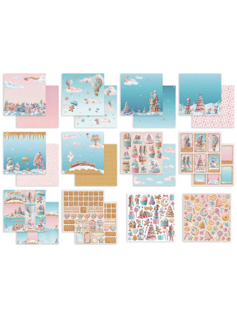 Pack papiers 20 x 20 cm - Collection "Candy Christmas" - Stamperia