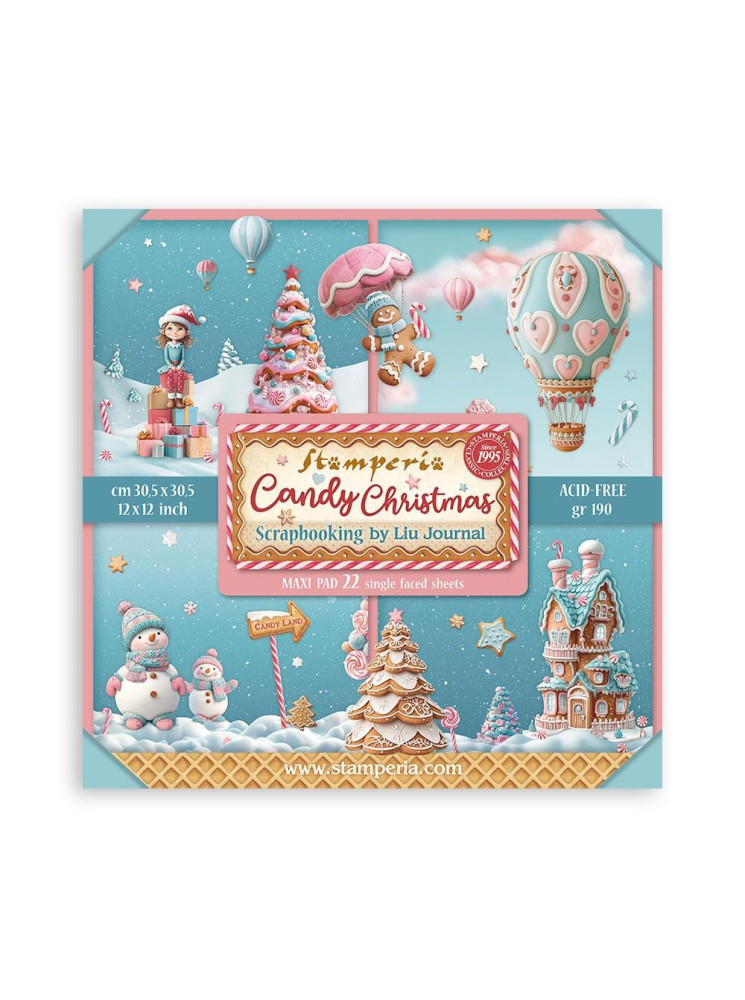 Maxi Pack papiers - Collection "Candy Christmas" - Stamperia