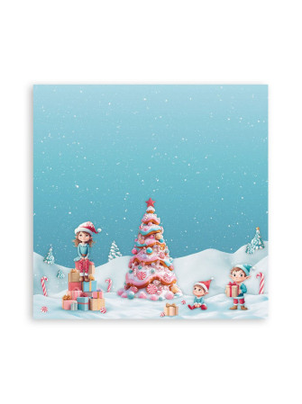 Maxi Pack papiers 20 x 20 cm - Collection "Candy Christmas" - Stamperia