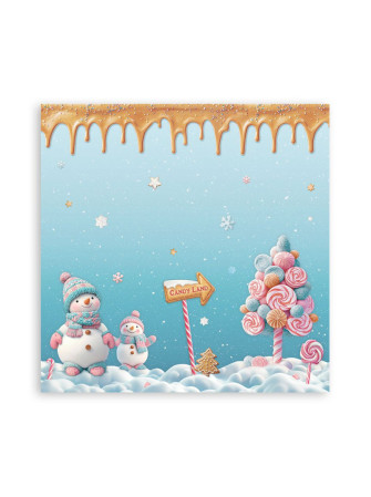 Maxi Pack papiers 20 x 20 cm - Collection "Candy Christmas" - Stamperia