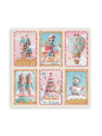 Maxi Pack papiers 20 x 20 cm - Collection "Candy Christmas" - Stamperia