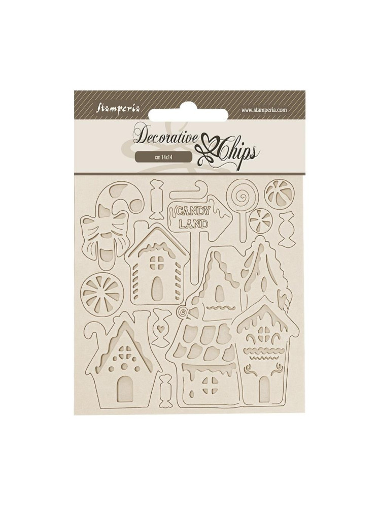 Marzipan Houses  - Collection "Candy Christmas" - Décorative Chips - Stamperia