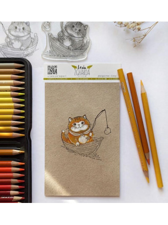 Heart Fishing Cat - Tampon clear - Lesia Zgharda