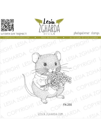 Tiny Mouse with a Bouquet - Tampon clear - Lesia Zgharda
