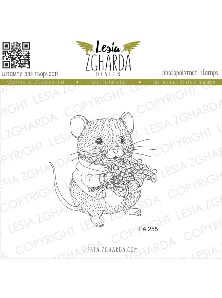 Tiny Mouse with a Bouquet - Tampon clear - Lesia Zgharda
