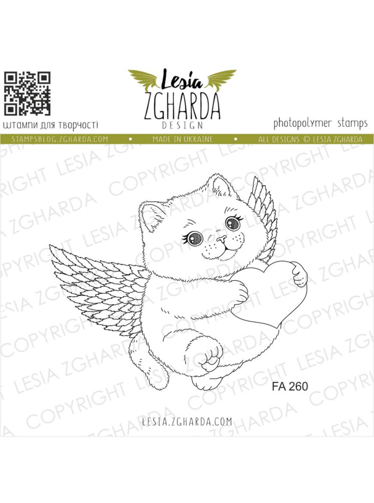 Cupid Kitty with Heart - Tampon clear - Lesia Zgharda