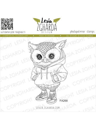 Cool Owl in a Hoodie -...