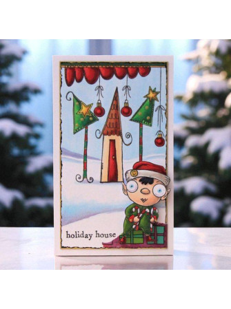 Tampon clear N° 1316 : Holiday House - Collection "Trimmings and Tidings"- Aall & create